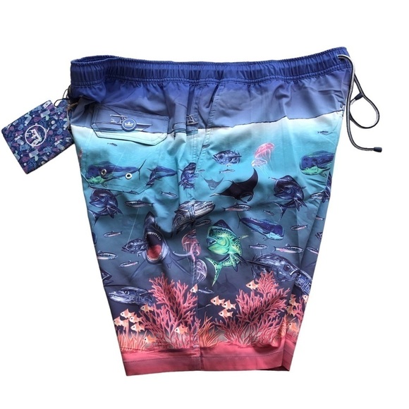 Peter Millar Mens Seaside Ocean Traffic Swim Trunks Size XL - Picture 14 of 15